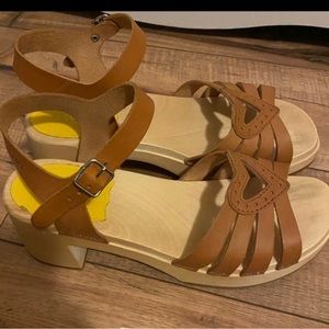 Swedish Hasbeens Clog Sandals 39